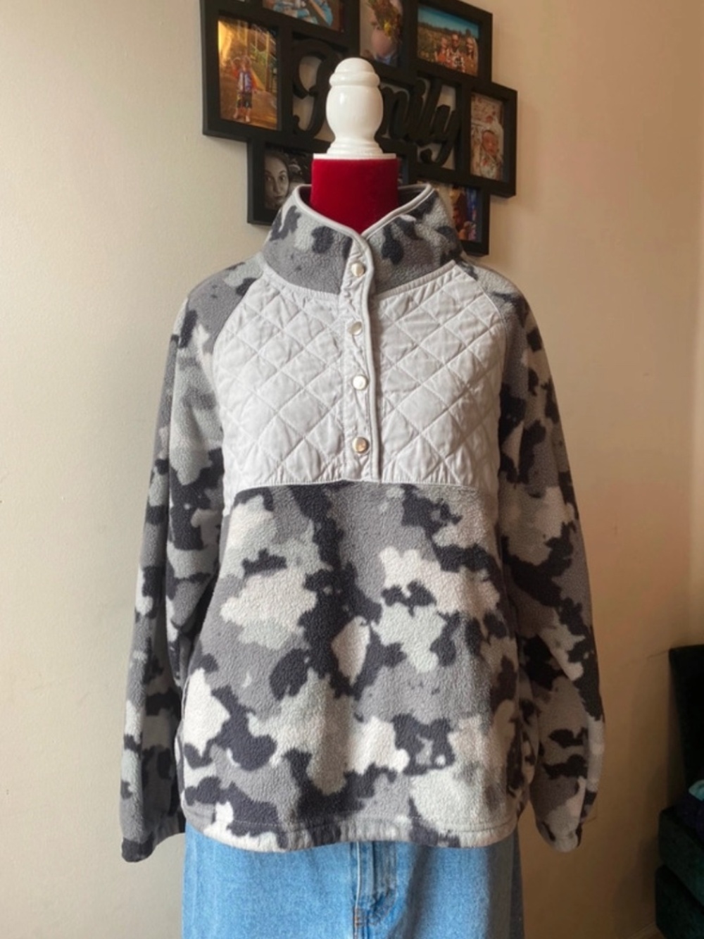 Kyodan Outdoor grey camo fleece pullover